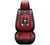 Karstry Universal Car Seat Covers Waterproof Leather Full Set, To Fit Most Cars, Side Airbag Compatible, Can Protect Front and Rear Seats, Red