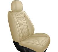 Karstry Universal Car Seat Covers Waterproof Leather Full Set, To Fit Most Cars, Side Airbag Compatible, Can Protect Front and Rear Seats, Beige