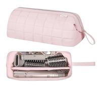 Karsyon Hair Tools Travel Bag Organizer for Dyson Airwrap Case Holder Shark Hair Dryer Flex Style Airstraight Brush Revlon Attachments Carrying Case Flat Curling Iron Bags, Pink