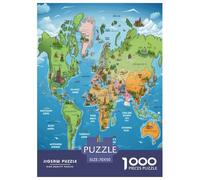 Karte von Europa Puzzle 1000-teilige Schwer Puzzle Spielzeug Pädagogisches Spiel Impossible Herausforderung Spielzeug Für Erwachsene Und Kinder Ab 12 Jahren 70x50cm/1000pcs
