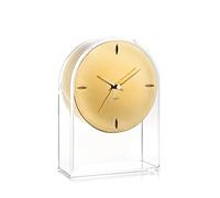 Kartell Table Clock, Crystal Clear/Gold, 21.5 x 8 x 30 cm