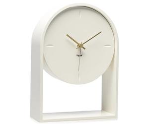 Kartell Air du Temps Table Clock, Plastic, White, 21.5 x 8 x 30 cm | "Leggerezza è la parola d'ordine del nuovo orologio L'Air du Temps di Eugeni Quitllet, che lascia scorrere il tempo leggero