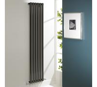 Kartell Aspen Double Panel Designer Vertical Radiator | Anthracite | Mild Steel | 1600mm x 430mm