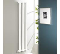 Kartell Aspen Single Panel Designer Vertical Radiator | White | Mild Steel | 1800mm x 300mm
