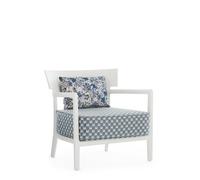 Kartell CARA MAT Liberty Obi Check Outdoor Armchair White/ Blue