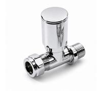 Kartell Chrome Radiator Valve Straight 15mm Manual Control, Brass Radiator Valve For Central Heating Floor Pipes