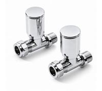 Kartell Chrome Radiator Valve Straight 15mm Manual Control, Brass Radiator Valve For Central Heating Floor Pipes