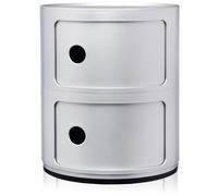 Kartell - Componibili Classic Storage With 2 Compartments, Silver - Silver
