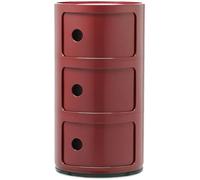 Kartell - Componibili Classic Storage With 3 Compartments, Burgundy - Burgundy
