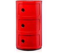 Kartell - Componibili Classic Storage With 3 Compartments, Red - Red