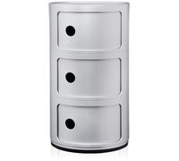 Kartell - Componibili Classic Storage With 3 Compartments, Silver - Silver
