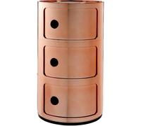 Kartell - Componibili Metal Storage With 3 Compartments, Copper - Copper