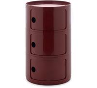 Kartell - Componibili New Big Storage With 3 Compartments, Burgundy - Burgundy