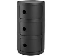 Kartell - Componibili Recycled Storage With 3 Compartments, Black - Black