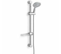 Kartell Chrome Deluge Shower Slide Rail Kit Universal Adjustable Shower Riser Rail with Handset Holder and Shower Head Wall Mounted for Standard UK Showers