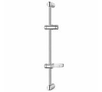 Kartell Flow Chrome Shower Rail Adjustable Shower Slide Riser Rail With Soap Dish