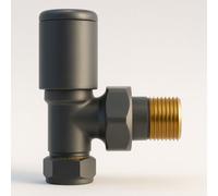 Kartell K-Rad Angled Modern Radiator Valve 15mm, Anthracite Grey, Single, For Radiators & Towel Rails