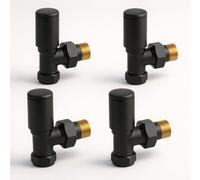 Kartell K-Rad Angled Modern Radiator Valve 15mm - Matte Black - for Radiators & Towel Rails (4)