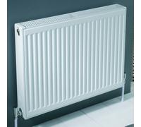Kartell K-RAD Kompact Type 21 Double Panel with Single Convector Horizontal Radiator | White | Mild Steel | 400mm x 400mm