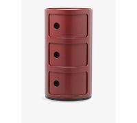 Kartell - Componibili Classic Storage With 3 Compartments, Burgundy - Burgundy