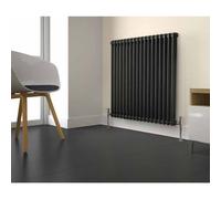 Kartell Laser Klassic Double Column Horizontal Radiator | Anthracite | Mild Steel | 600mm x 650mm