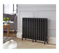 Kartell Legacy Grey Primer Cast Iron Floor Standing Traditional Radiator | Dark Grey Primer | 660mm x 600mm