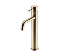 Kartell TAP143OT K-VIT Brassware Ottone Hi-Rise Mono Basin Mixer, Brushed Brass