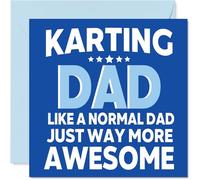 Karting Birthday Card for Dad - Awesome Dad Sports - Happy Birthday Card for Men, 145mm Male Greeting Cards