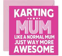 Karting Birthday Card for Mum - Awesome Mum Sports - Happy Birthday Card for Women, 145mm Female Greeting Cards