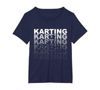 Karting Go Kart T-Shirt, Women's Plus, Navy Blue, 4X
