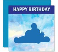 Karting Sport Birthday Cards - Boys in Sports - Happy Birthday Card for Boy Son Brother Grandson Nephew Uncle Cousin, 145mm Bday Greeting Cards
