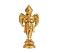 Kartique Brass Idol of Garuda Statue Vishnu's Transport Murti of an Eagle for Home Decor Vaastu Vastu Feng Shui Lucky Charm Warming Gift for a House Height 8 Inch Gold Color Size Small