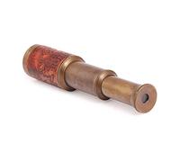 Kartique Kartique Handmade Handmade Brass Telescope| Kelving & Hughes | Size 6 Inches | Brown Leather Cover