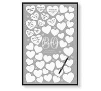 Karto 30th Birthday Signature Board for Party - Party Supplies, Guest Book, Or Card Alternative - Signing Board for Party - Poster Size 11x17 (Unframed) - Heart Grey