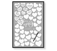 Karto 70th Birthday Signature Board for Party - Party Supplies, Guest Book, Or Card Alternative - Signing Board for Party - Poster Size 11x17 (Unframed) - Heart Grey