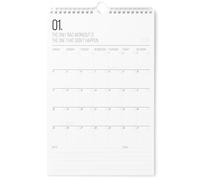 Karto Fitness Motivation Wall Calendar 2026 - Vertical 11x17 inch January 2026 to June 2027 - Boost Your Productivity and Easy Planning with the Aesthetic Motivational Calendar - Minimalist