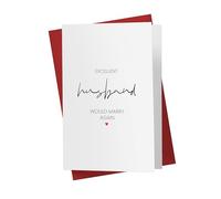 Karto Sweet Birthday Card for Husband Him - Large 5.5x8.5 inch Husband Birthday Cards - Marry Again
