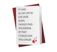 Karto Sweet Birthday Card for Husband Wife Him Her - Large 5.5x8.5 inch Boyfriend Girlfriend Birthday Cards - Love Sooner
