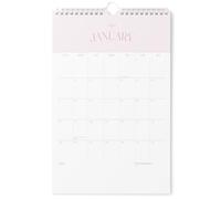 Karto Wall Calendar 2026 - Vertical 11x17 inch January 2026 to June 2027 - Boost Your Productivity and Easy Planning with the Aesthetic Monthly Calendar - Pink on Pink