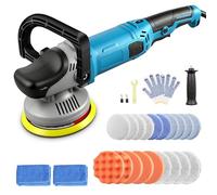 Kartols Car Buffer Polisher Dual Action, 1200W Car Polisher Machine with D and Side Handles, 8 Variable Speeds 1000-4200RPM, 6-Inch 150mm Buffing Polish Pads Bonnets for Car, Boat, Polishing, Waxing