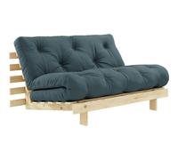 Karup Design - Roots 140 Sofa Bed With Mattress, Raw / Petrol Blue - Petrol Blue