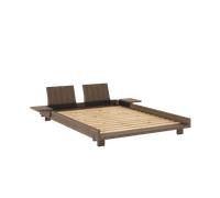 Karup Design Social Bed Frame With 2 Backrests & Side Table 140x200 Carob Brown