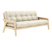 Karup - Grab Sofa Bed With Mattress, Clear Lacquered / Linen - Linen