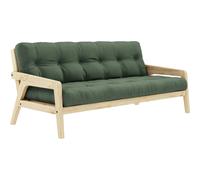 Karup - Grab Sofa Bed With Mattress, Clear Lacquered / Olive Green - Olive Green