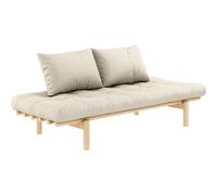 Karup - Pace Daybed With Mattress, Clear Lacquered / Linen - Linen