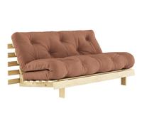 Karup - Roots 160 Sofa Bed With Mattress, Raw / Clay Brown - Clay Brown