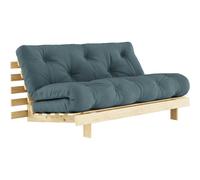 Karup - Roots 160 Sofa Bed With Mattress, Raw / Petrol Blue - Petrol Blue