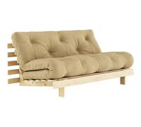 Karup - Roots 160 Sofa Bed With Mattress, Raw / Wheat Beige - Wheat beige