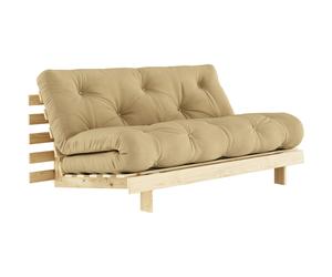 Karup - Roots 160 Sofa Bed With Mattress, Raw / Wheat Beige - Wheat beige