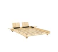 Karup Social Bed Frame With 2 Backrests & Side Table 140x200 Raw